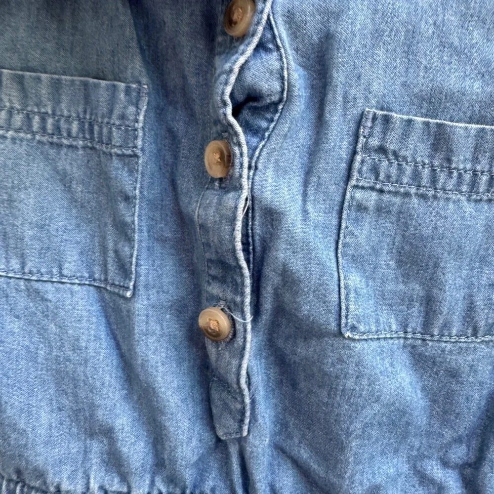 Old Navy 3T Girls Blue Denim Long Sleeve Button Down Kids Dress